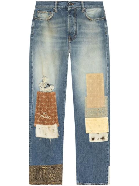 AMIRI patchwork straight-leg jeans