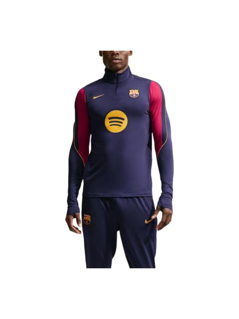 Nike Nike x F.C. Barcelona Strike Dri-FIT Knit Drill T-Shirt 'Blackened Blue Mineral Yellow' II3253-401