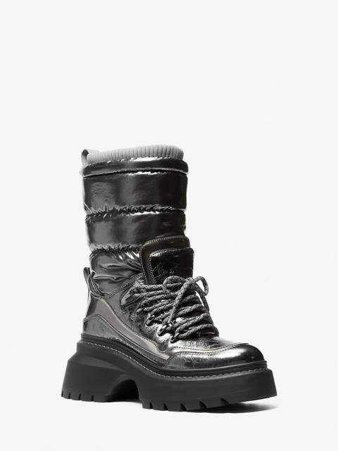 MICHAEL KORS Shiloh Metallic Mixed-Media Boot