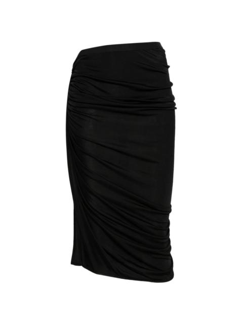 Rick Owens Lilies Edfu gathered midi skirt