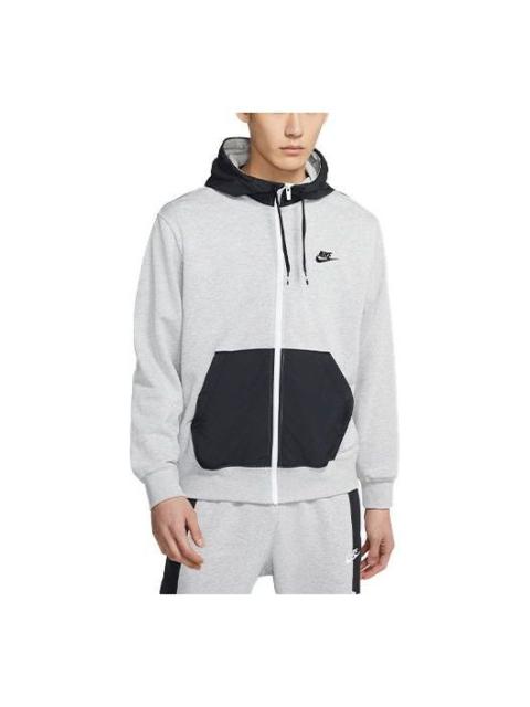 Nike Sportswear Cardigan Splicing Hooded Jacket Gray  CZ9945-050