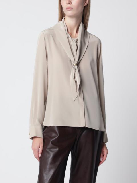 Max Mara Rock beige silk blouse with scarf