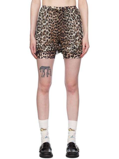 GANNI leopard print shorts