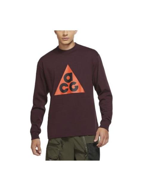 Nike Men's Nike ACG Round Neck Long Sleeves Red T-Shirt DC4080-643