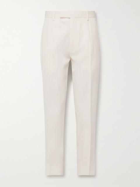 ZEGNA Slim-Fit Pleated Cotton and Wool-Blend Twill Trousers