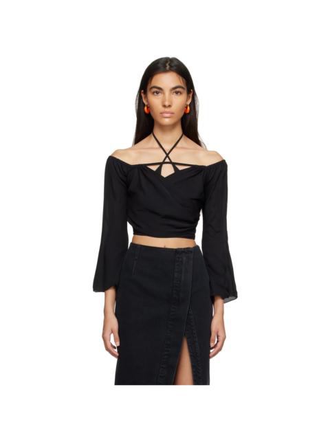 ioannes Black V-Neck Blouse