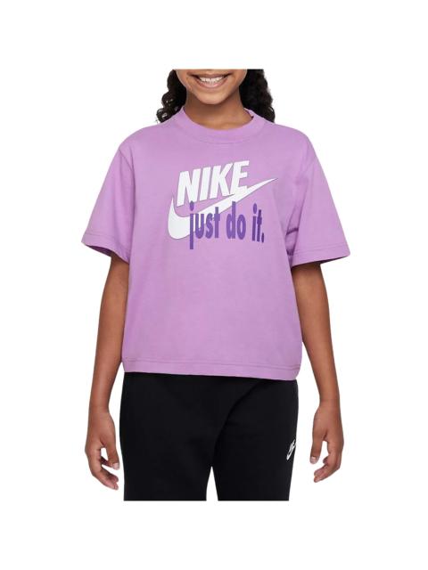 Nike Sportswear Boxy HBR Graphic T-shirt GS "Rush Fuchsia" FD5362 532