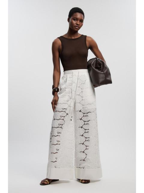 KAREN MILLEN Cutwork Cotton Woven Trouser