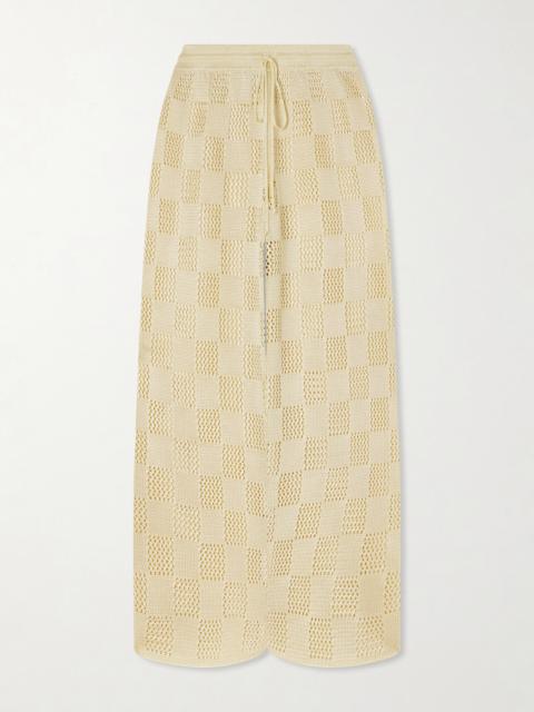 CALLE DEL MAR Checked Woven Wide-leg Pants