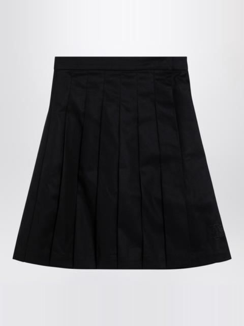 Black cotton-blend skirt