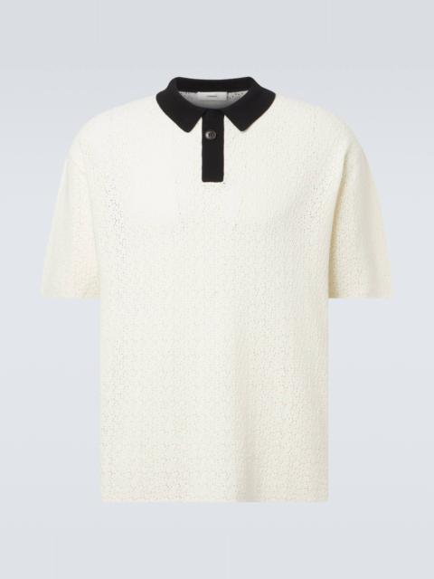COMMAS Crochet cotton-blend polo shirt