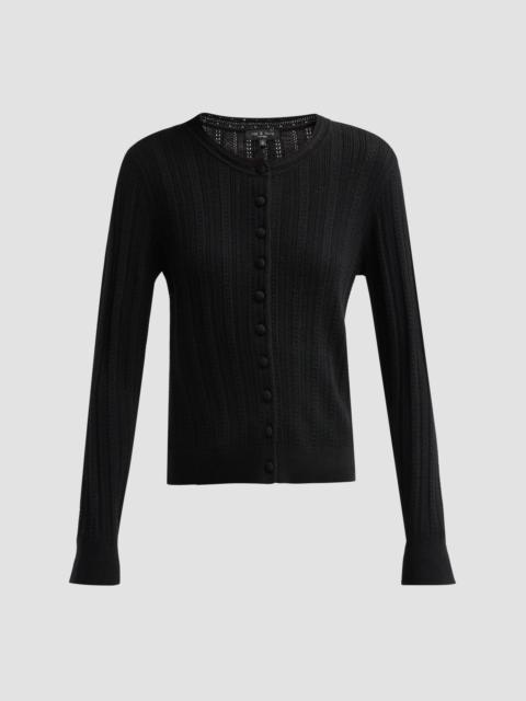 rag & bone Women's Rhodes Wool Crewneck Cardigan - Black