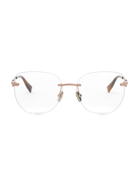 BVLGARI Women's 56MM Geometric Optical Glasses - Rose Gold
