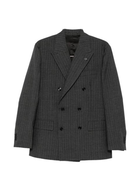 LARDINI Lardini Pinstripe-pattern Double-breasted Blazer