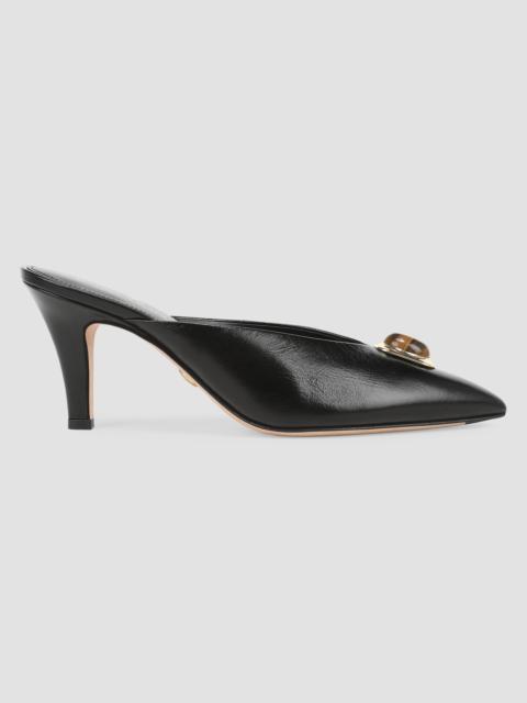 VERONICA BEARD Women's Rochelle 75MM Cabochon Leather Mules - Black