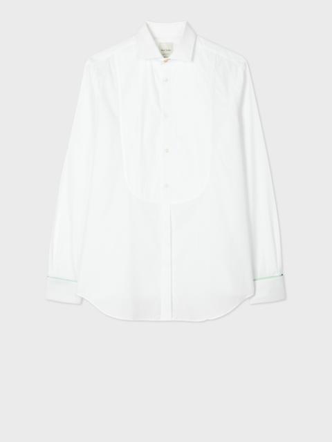 Paul Smith Tailored-Fit White Evening Shirt with 'Artist Stripe' Double Cuff