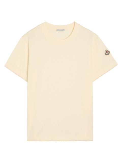 Moncler Moncler Logo-appliquéd Scalloped Cotton T-shirt