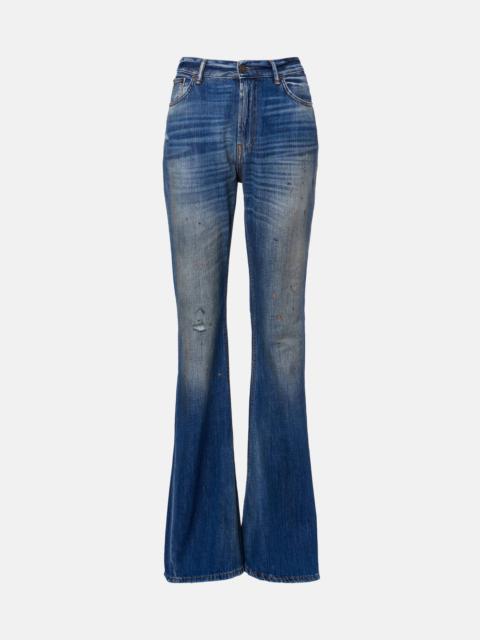 2025F distressed flared jeans