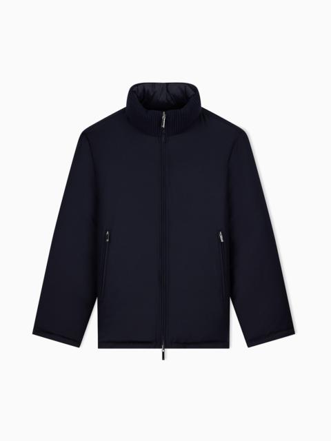 EMPORIO ARMANI DOWN JACKET IN VIRGIN WOOL AND VISCOSE TWILL