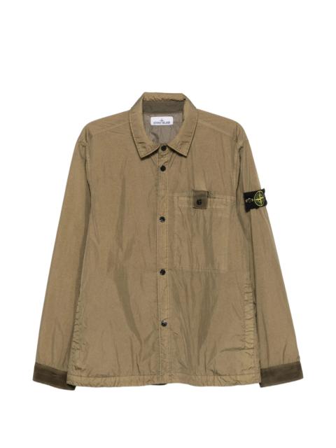 Stone Island Stone Island Garment Dyed Crinkle Reps NY Logo-patch Button-up Lightweight Jacket