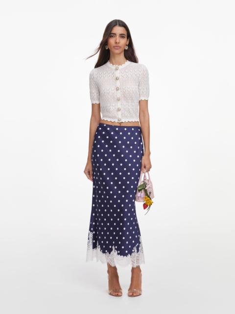 self-portrait White Pointelle Knit Top