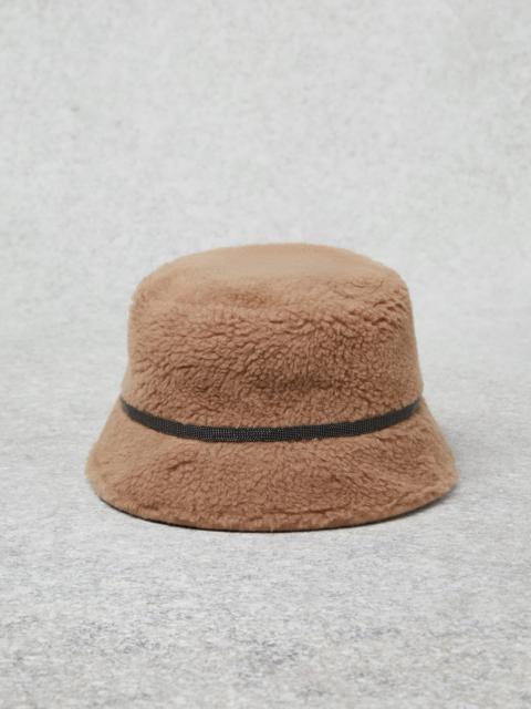 Brunello Cucinelli Virgin wool and cashmere fleecy bucket hat with shiny trim