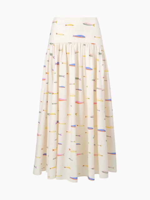 STAUD STAUD PROCIDA LINEN SKIRT POP SARDINES IVORY