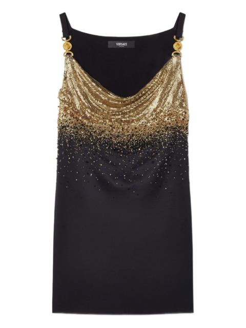 VERSACE embellished-silk mini dress