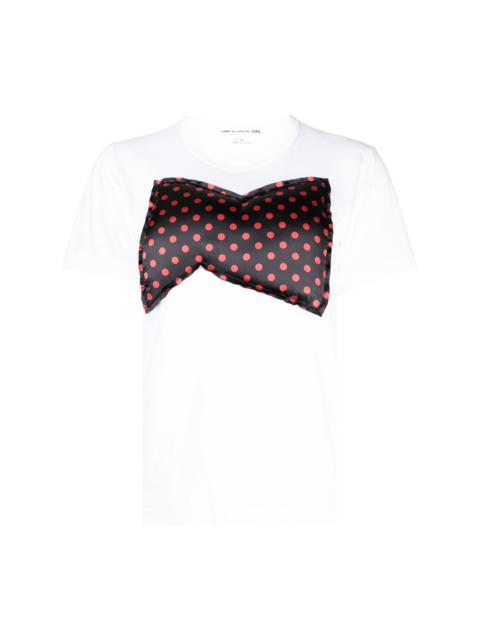 bow-appliqué cotton T-shirt