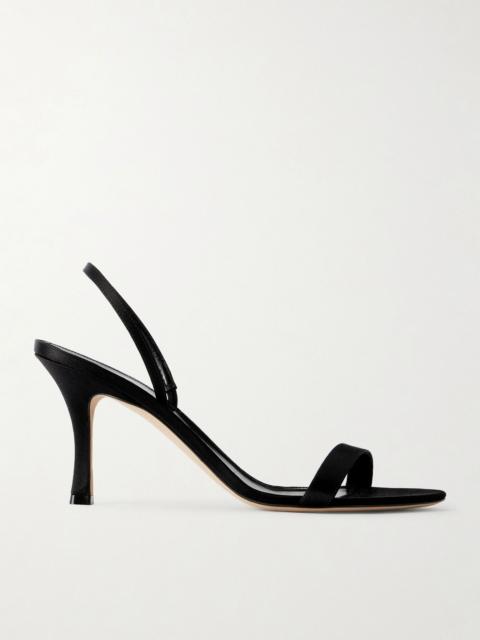 The Row Ella satin slingback sandals Black