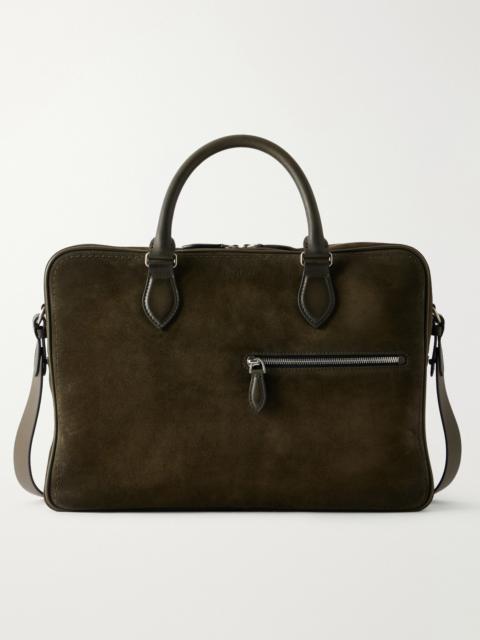 Berluti F088 Leather-Trimmed Suede Briefcase