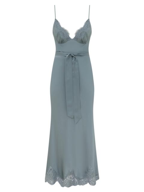 Zimmermann CLASH SATIN LACE MIDI DRESS