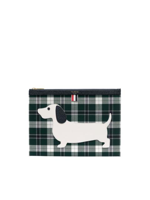Thom Browne dog-motif tartar document holder
