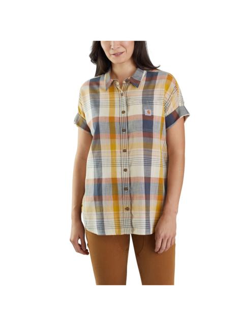 Carhartt Women's Loose Fit Lightweight Twill Short-Sleeve Plaid Shirt