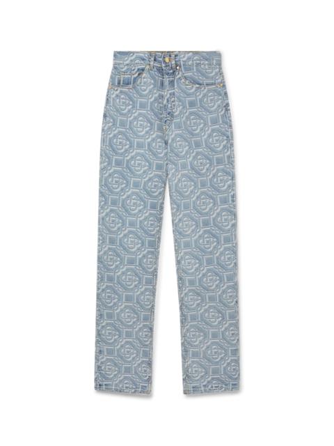 CASABLANCA Classic Monogram Bleached Denim Pant