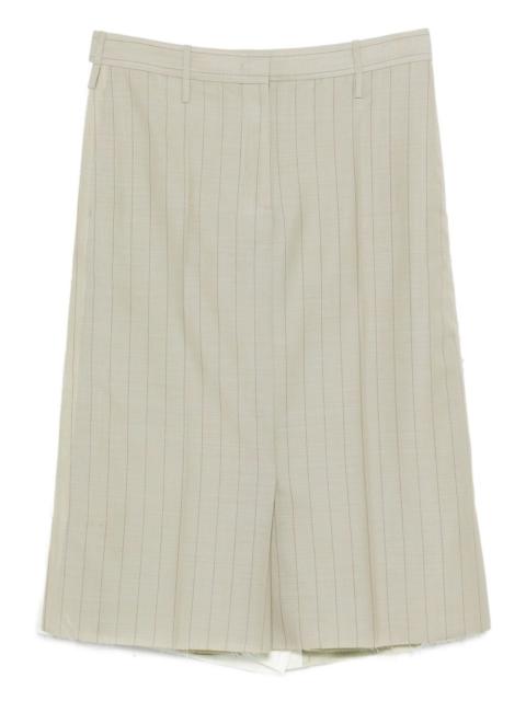 Jil Sander pinstripe frayed skirt