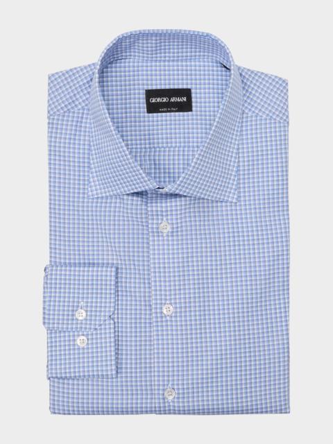 GIORGIO ARMANI Men's Cotton Plaid Dress Shirt