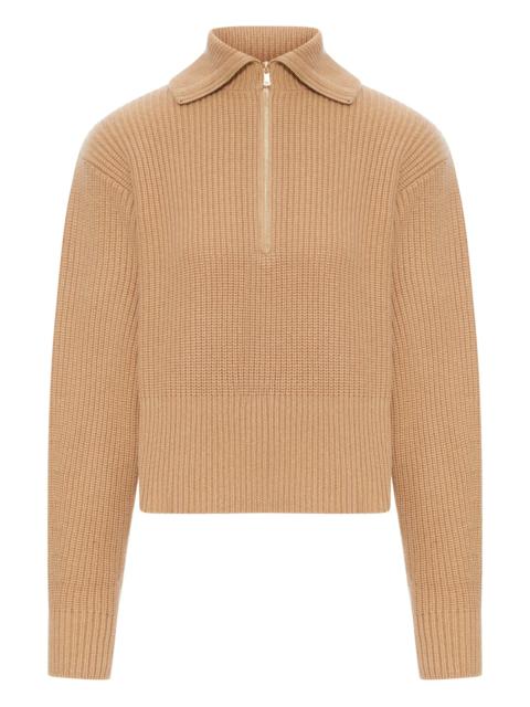 Max Mara Max Mara Ribbed Zip-neck Sweater