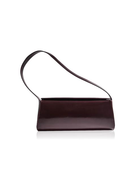 East West Leather Baguette Bag burgundy