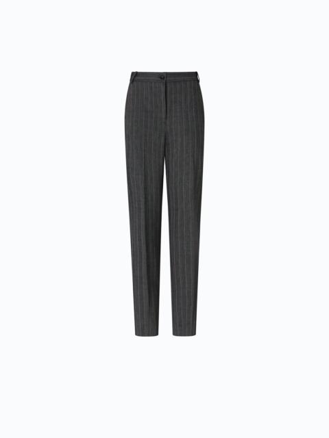 PINKO PINSTRIPED STRETCH WOOL-BLEND CIGARETTE TROUSERS