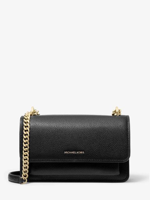 MICHAEL KORS Claire Large Pebbled Leather Shoulder Bag