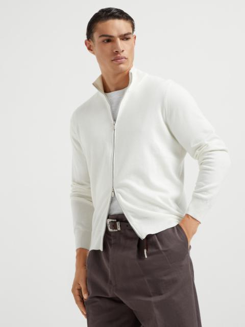 Brunello Cucinelli Cashmere turtleneck cardigan with zipper