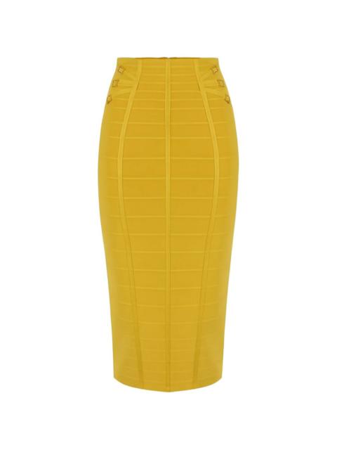 ELISABETTA FRANCHI 3D knit embellished midi skirt