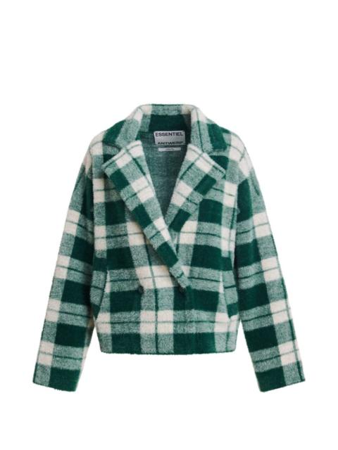 ESSENTIEL ANTWERP checked double-breasted cardigan