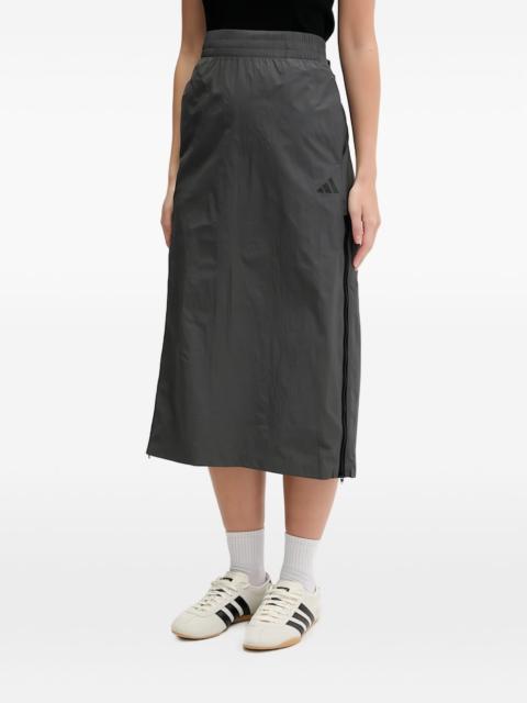 adidas logo-embroidery midi skirt