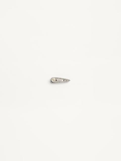 Valentino VLOGO SIGNATURE METAL TIE CLIP WITH SWAROVSKI® CRYSTALS AND PEARL