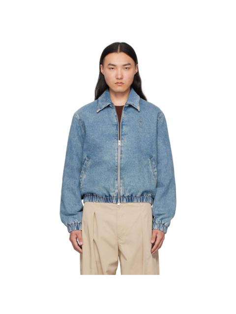 AMI Paris Blue Ami de Coeur Denim Jacket