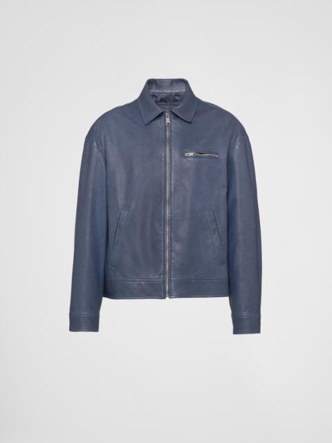 Nappa leather zipper blouson jacket