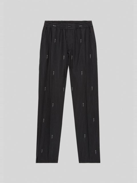 VERSACE GV Signature Pinstripe Wool Trousers
