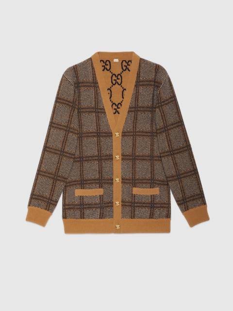 GUCCI Reversible checked wool cardigan